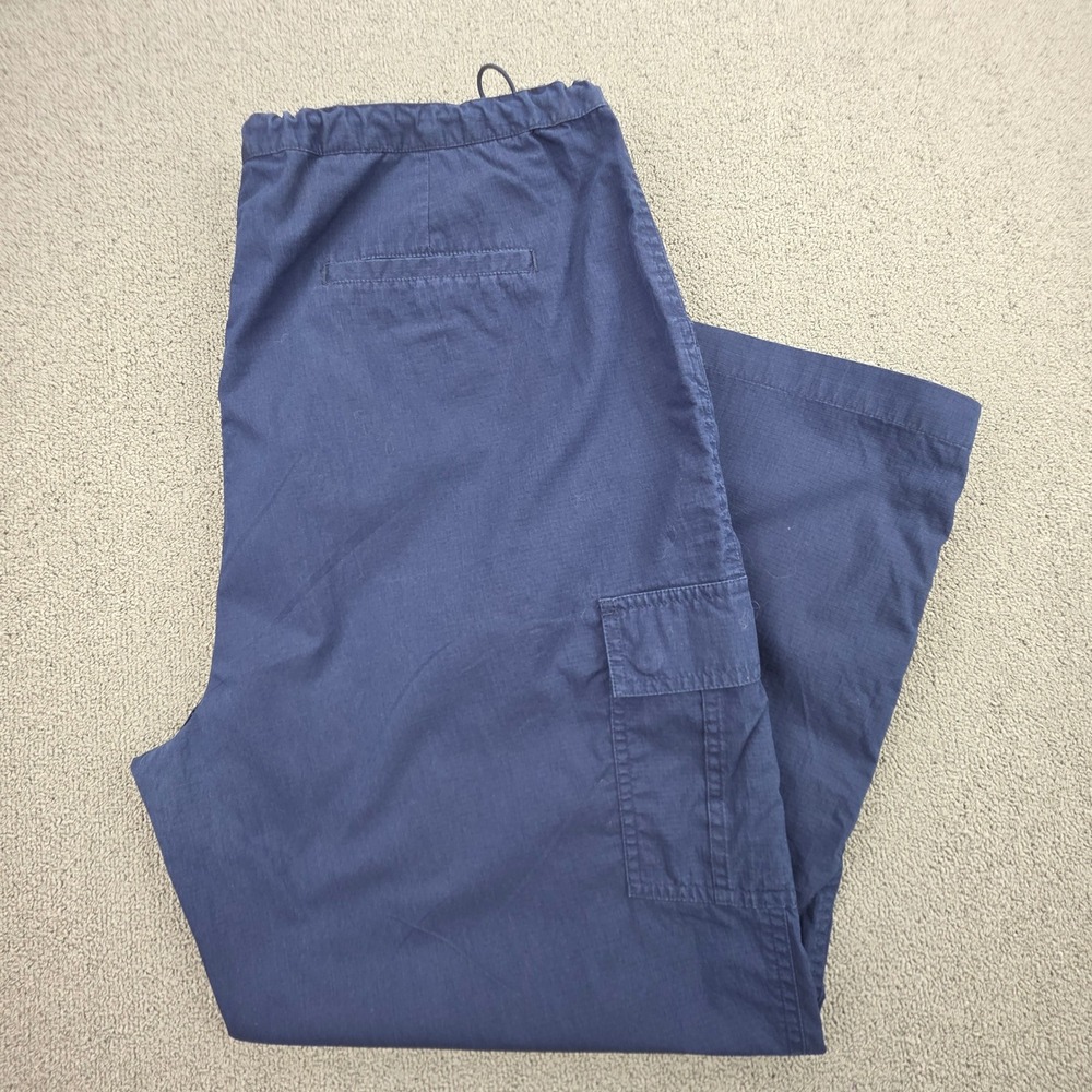 Lauren Active Ralph Lauren Cargo Pants Women Navy Blue Ripstop Bungee Waist 14